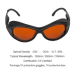 LazerKart 355 & 532nm OD4 Laser Safety Goggles For Welding - Image 4