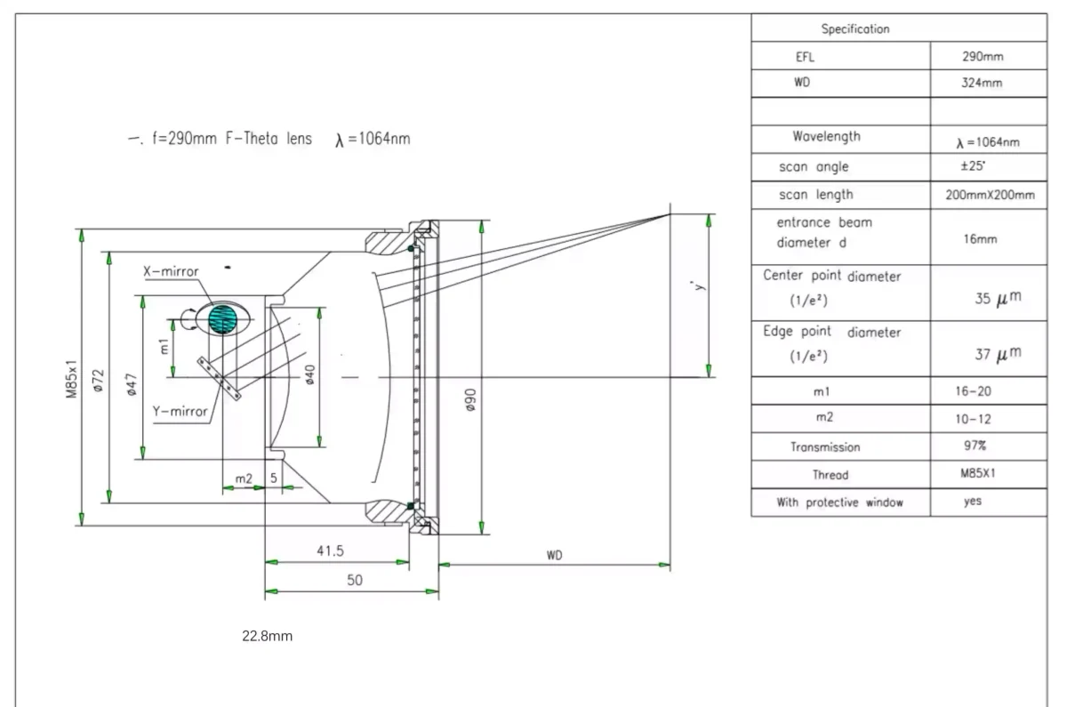 LazerKart Quattz M85 Fiber Laser F-Theta Scan Lens For 100W Fiber Laser Engraver - Image 4